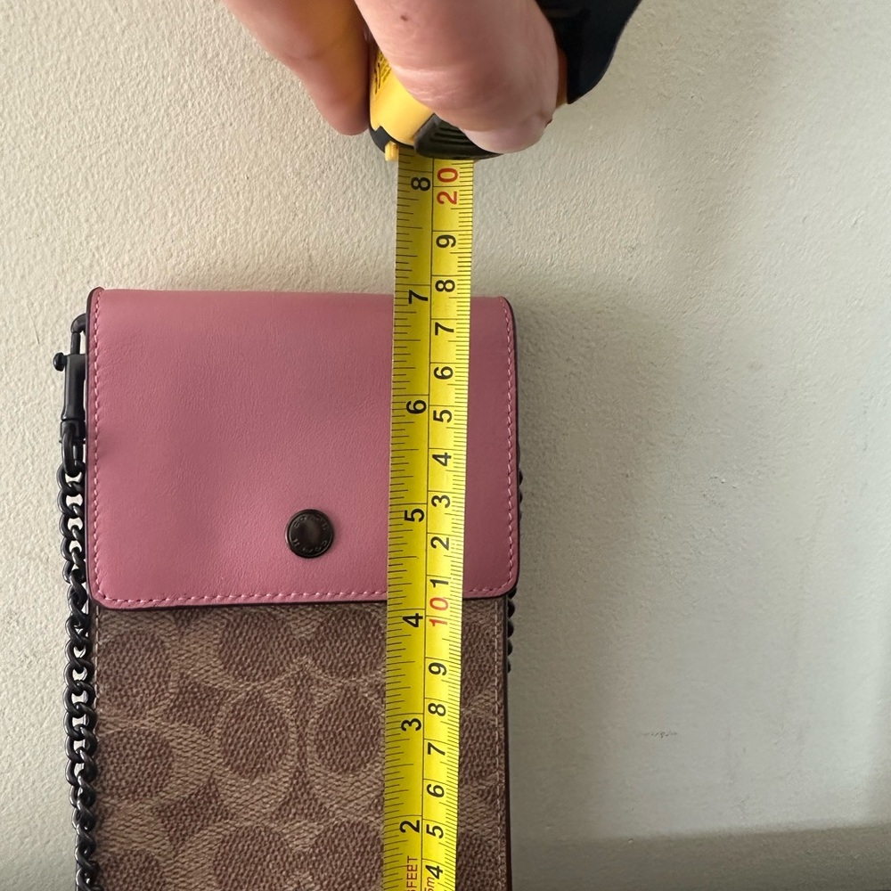Coach Women's Rachel Phone Crossbody Bag Signature Canvas Pink/Brown - Picture 3 of 6